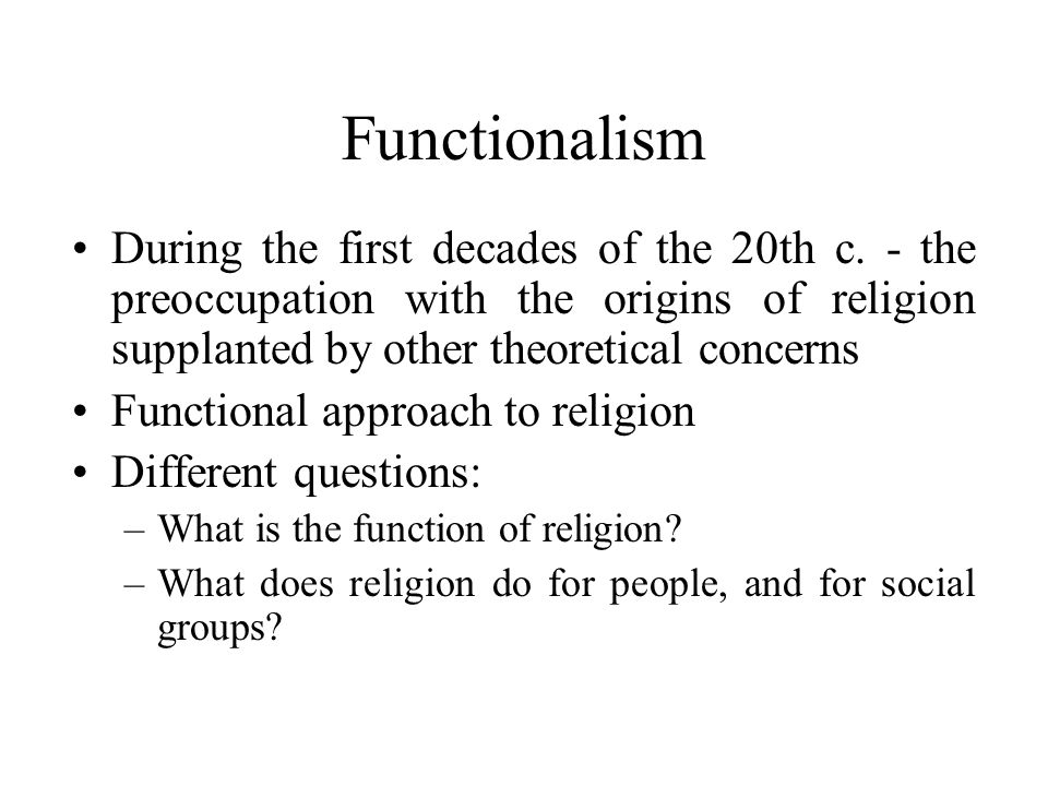 Functionalist approach to religion